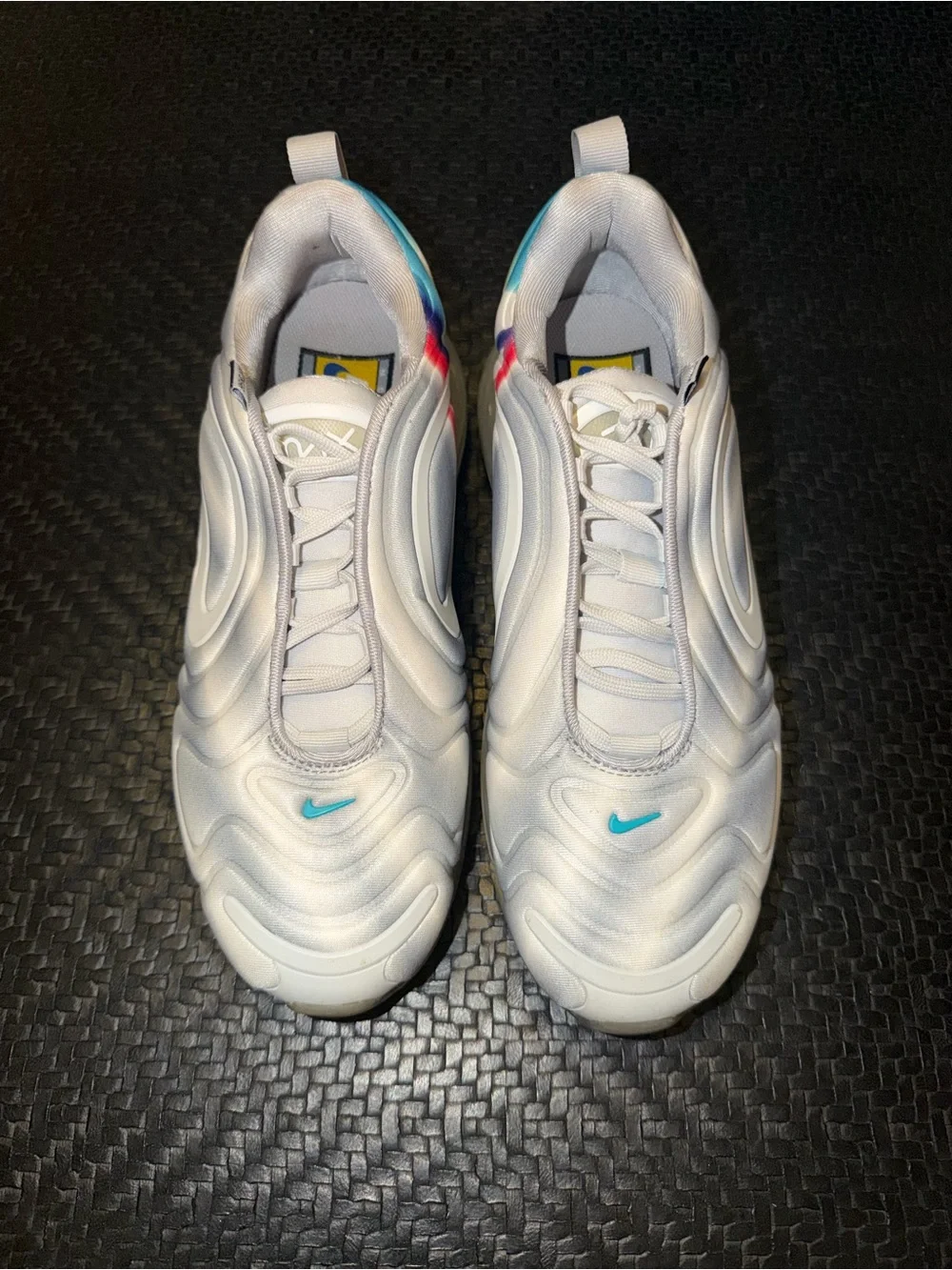Nike Kids White Sneakers with Rainbow Accent